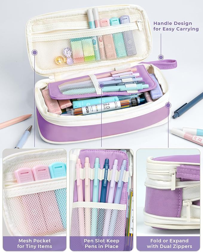 Four Candies 36PCS Mechanical Pencil Set with 624 Lead Refills (Purple)