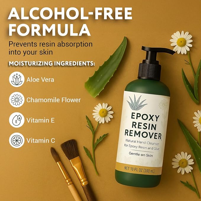 Epoxy Resin Remover for Hands - Moisturizing Alcohol-Free Botanical Formula