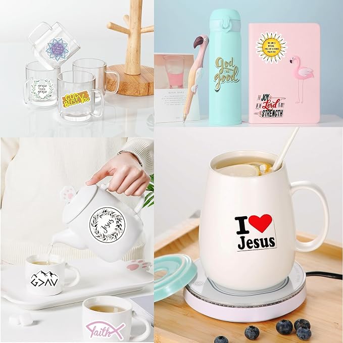 120 Pcs Inspirational Christian Stickers - Bible Verse Faith, Religious Jesus Motivational Stickers for Christmas, Easter Gifts