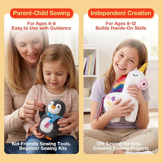 Avenir My First Sewing Kit for Kids 6-8, Koala Stuffed Animal Craft Set