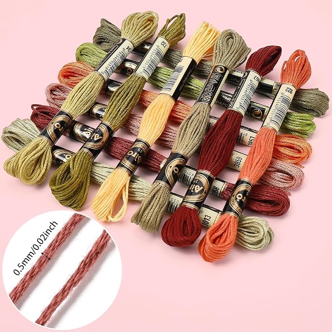 12 Skeins 105 Yards Variegated Embroidery Floss Thread for Craft