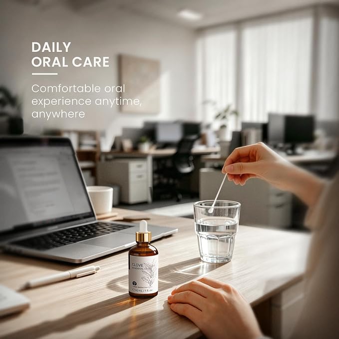 HIQILI Clove Essential Oil for Teeth and Gums, Aromatherapy, Skin Care