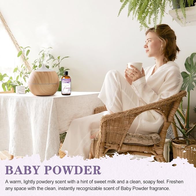 EUQEE Baby Powder Fragrance Oil for Diffuser 3.38 Fl oz/ 100ml