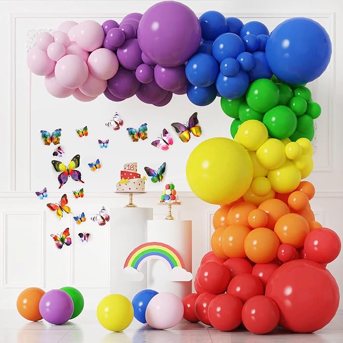SAOROPEB 3D Butterfly Wall Decor, 24 Pcs Double Layer Butterfly Decorations for Party Decorations Locker Decor Refrigerator Decal, Reusable (Multicolor)