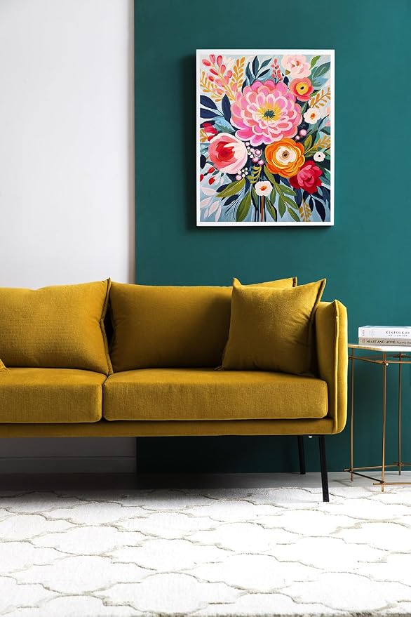 YarnMate Flowers Paint by Numbers Kit for Adults - Flowers in Vase Paint by Number on Canvas Without Frame, DIY Acrylic Painting for Gift Home Wall Decor (16x20 Inch)