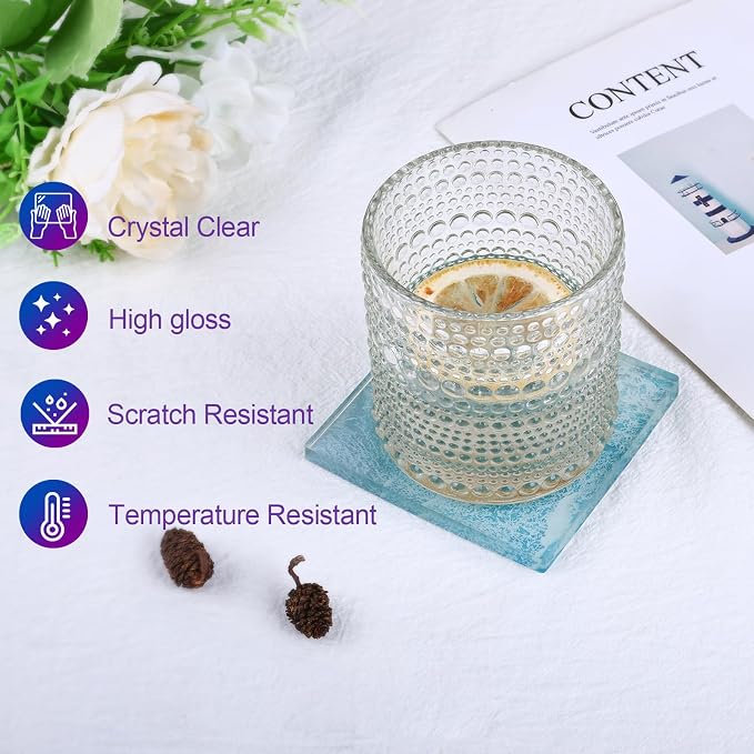 KISREL 18OZ Epoxy Resin Kit for Beginner, Resin Kit with Molds and Supplies | Resin Kit with Molds, Dried Flowers, Measuring Cups and Resin Supplies