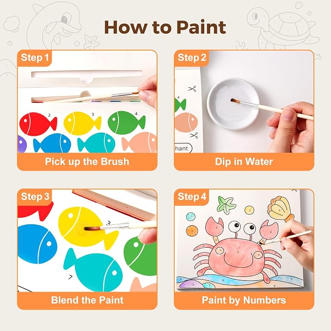 Jar Melo Paint with Water Books for Toddlers, Ocean Animals