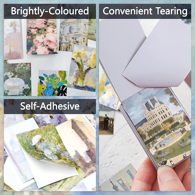 Bomichi Washi Stickers, 6 Sets 300 Pcs Aesthetic Sticker Book for DIY Journaling, Journaling Supplies for Bullet Journal Art Diary Card Craft Gifts Planner Notebook