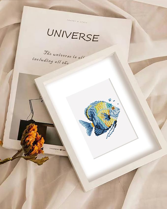 PeakLuv Small Diamond Art Kits Fishes Mini Diamond Painting Kits for Adults