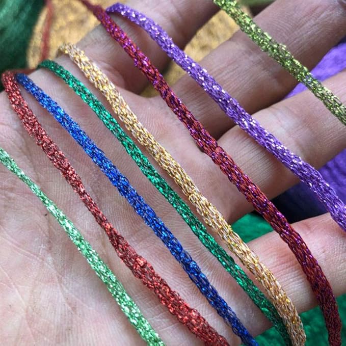 100gram DIY Light Green Lurex Thread Shining Yarn Glitter Sparkle Yarn Metal Yarn DIY Fancy Sparkle Yarn Crochet Knitting Sweater Scarf Bag Yarn Accessory Yarn