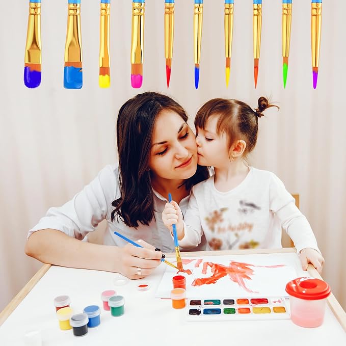 AROIC Acrylic Paint Brush Set, 36pack/360pcs Nylon Hair Paint Brushes | Oil Painting Rock Body Painting, Artist Amateur Craft Paint Brushes Supplies, Children Adult Painting Small Paint Brush Set