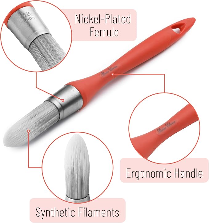 Bates- Trim Paint Brush, 3 pcs, 5/8”, 3/4” and 1”, Ergonomic Handles, Sunset Coastline Colors, Trim Brushes for Painting