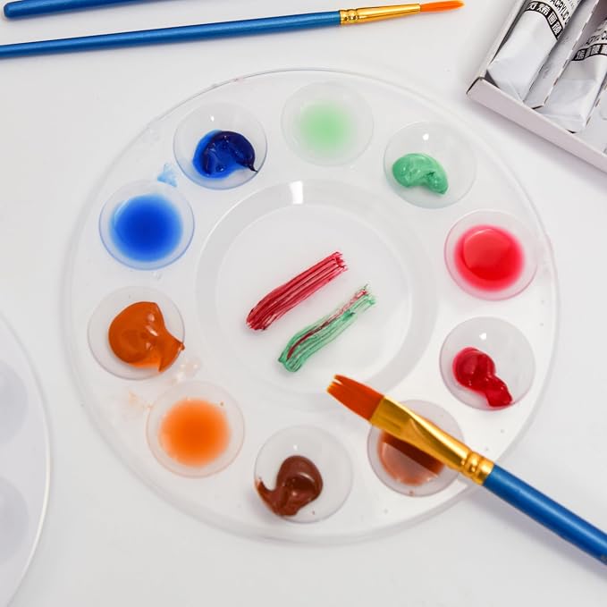 Hulameda 40pcs Clear Art Paint Tray Palette for Kids or Pupils to Painting | Plastic Pallet for DIY Craft,Play Party at Home,Kindergarten or School