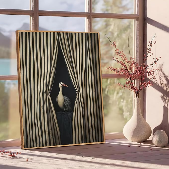 Vintage Bird Paint by Numbers Kit for Adults Framed Canvas, Frameworkless