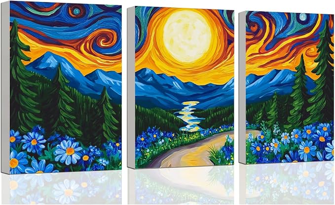 3 Piece Paint by Numbers Kit for Kids Easy Kid Paint by Number Kits Ages 8-12 Forest DIY Painting Kits for Kids Age 4-8 Beginner Paint by Number Canvas with Frame Children Color by Numbers Kit 8x12 In