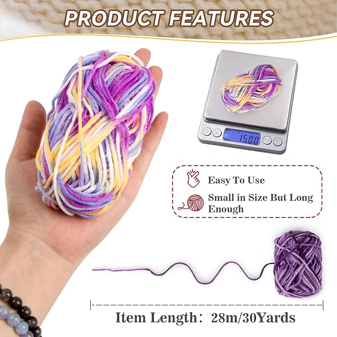 MAQIHAN Ombre Yarn for Crocheting - 10x15g Soft Cotton Yarn for Knitting | Multicolor Variegated Yarn Skeins for Handicraft, Assorted Vibrant Colors for Crochet & Knitting Beginners, Adults