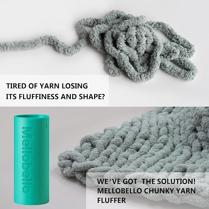 Chunky Yarn Fluffer - Efficient Fluffing Tool for Jumbo Bulky Chenille Yarn - Essential Revive Accessory for Hand Knitting & Blanket Crocheting,Green
