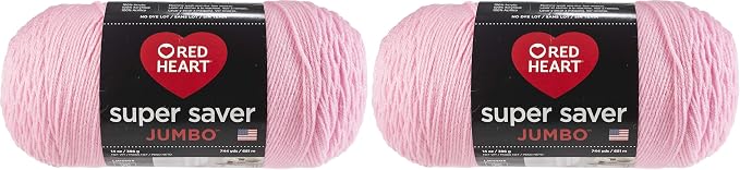 Coats Yarn E302B.0373 Red Heart Super Saver Jumbo Yarn, Petal Pink (Pack of 2)