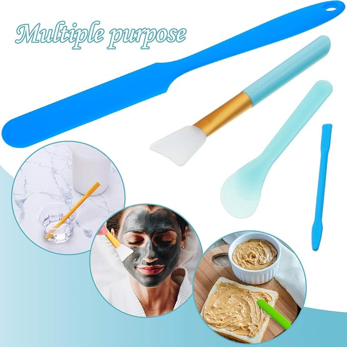 Patelai 12 Pcs Silicone Stir Sticks Kit, Silicone Epoxy Brushes, Stir Tool Sticks, Mixing Spoon, Scraper DIY Crafts Tools for Resin Epoxy Liquid Paint(Bright Color)