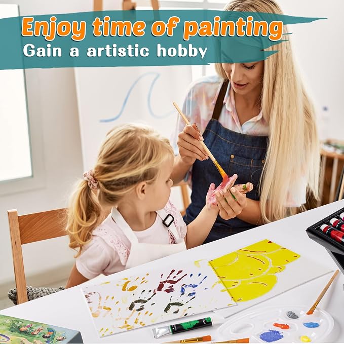 koseibal Acrylic Paint Set for Kids & Adults, Art Supplies Kit with Canvas