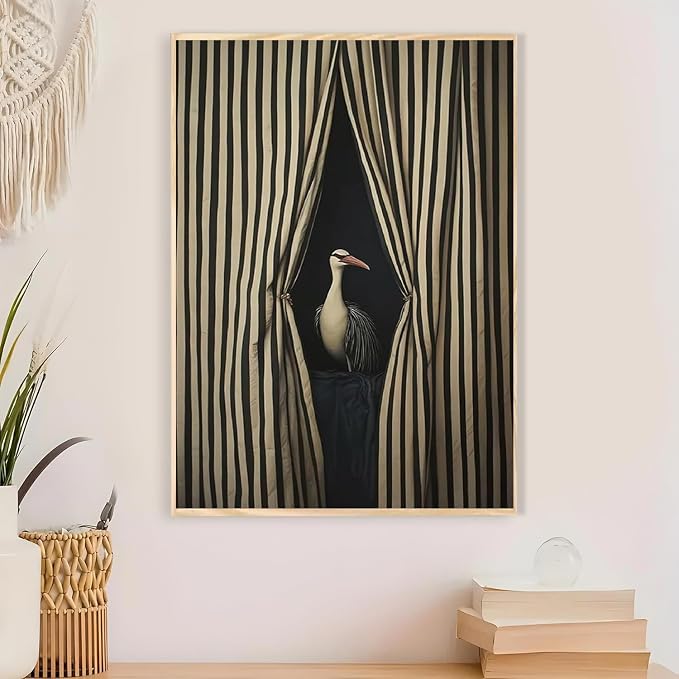 Vintage Bird Paint by Numbers Kit for Adults Framed Canvas, Frameworkless