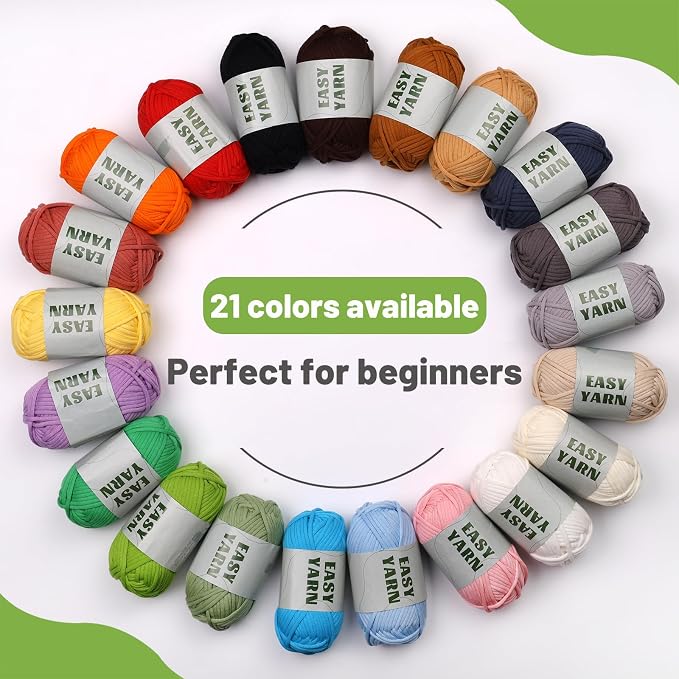 UzecPk 4 * 50g/1.76oz Crochet Yarn, 4 * 87yds Beginner Crochet Yarn | Beige Brown White Black Crochet Yarn for Beginners Easy-to-See Stitches Worsted-Weight Medium #4 Blend Crochet Kit Making