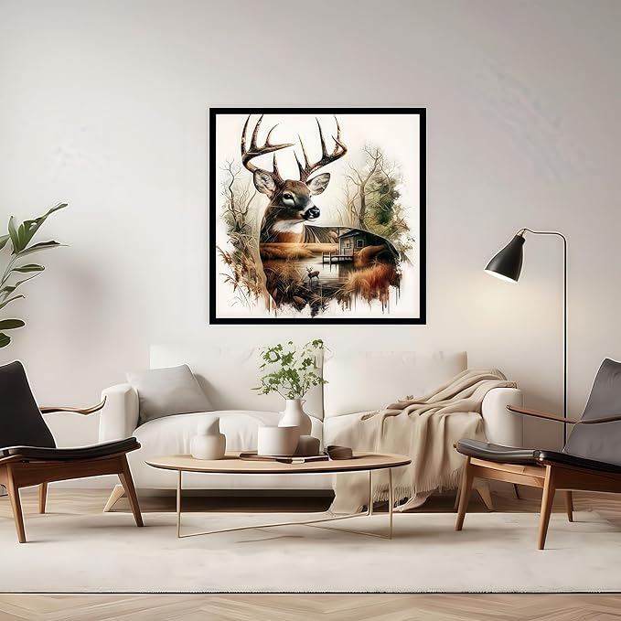 Deer Paint by Numbers Kit for Adults Beginner,Paint by Number Kits Canvas