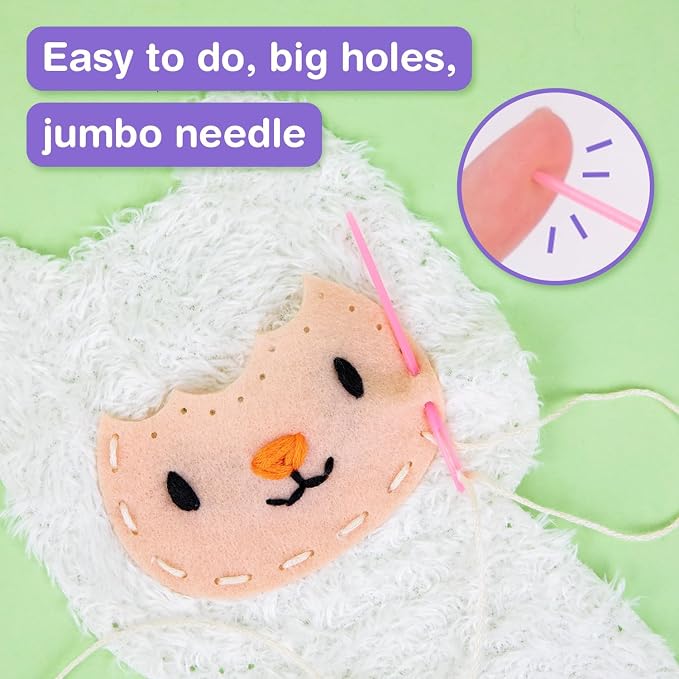 Avenir My First Sewing Kit for Kids 6-8, Alpaca Stuffed Animal Craft Set