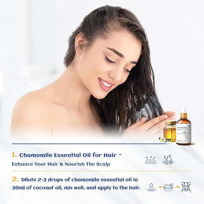 HIQILI Chamomile Essential Oil for Diffuser, Skin & Soap