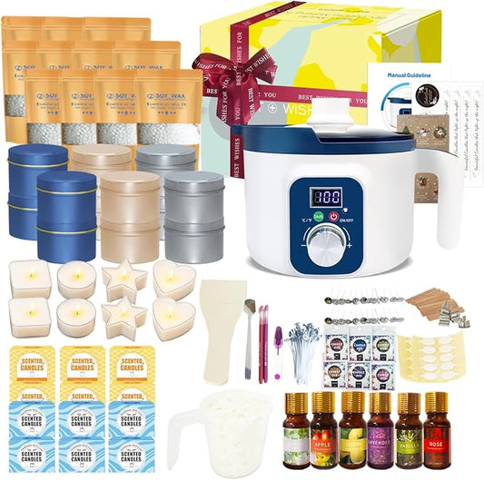 DIY Scented Candle Making Kit for Adults with Digital Wax Melting Pot