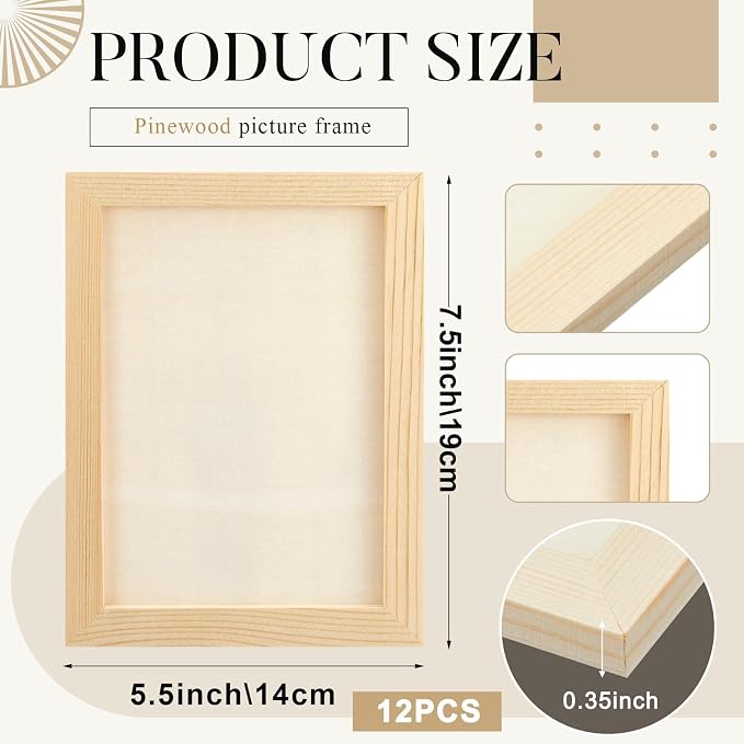 Kathfly 12 Pcs 5 x 7inch Wood Panels for Painting,Unfinished Boards