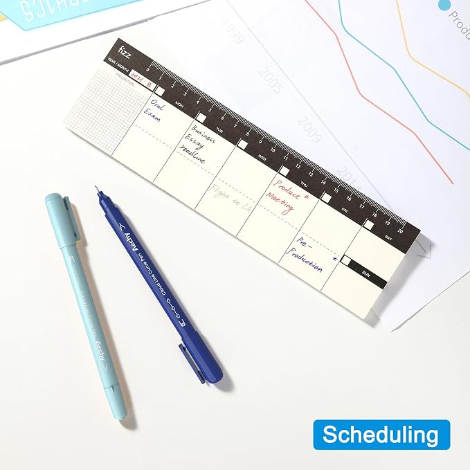 AECHY Dual Tip Curve Highlighter Pens,8 Pattern Roller & 8 Fine Tip Pens
