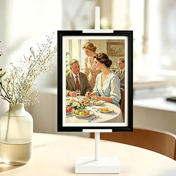 18'' Adjustable Tabletop Easel Stand, White Easel for Display | Steady and Elegant Picture Easels for Display, Picture Frame Stand, Adjustable Art Easel,Picture stand for Artwork, Photo.
