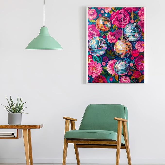 Diamond Art Kits for Adults,Disco Flower Diamond Painting Kits 12 x 16in