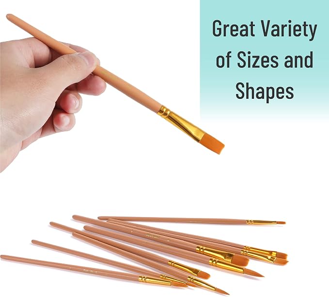 Mr. Pen- Acrylic Paint Brushes Set, 10 Pack, Round & Pointed Tip