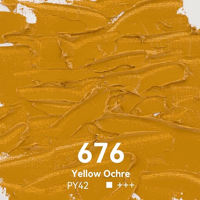 PHOENIX Yellow Ochre Oil Paint - 40ml / 1.35 Fl oz. Single Tube - Artist Quality Oil Based Paint for Professionals