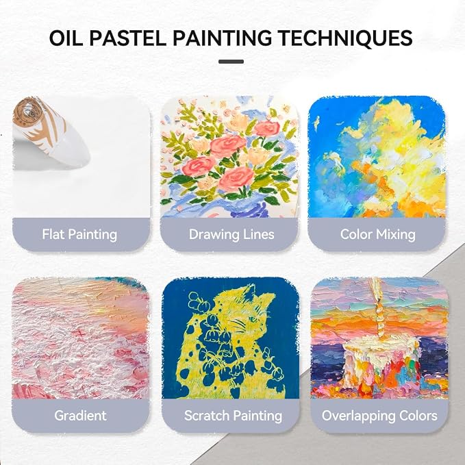 Paul Rubens Oil Pastels, 8 White Oil Pastels for Artists and Beginners