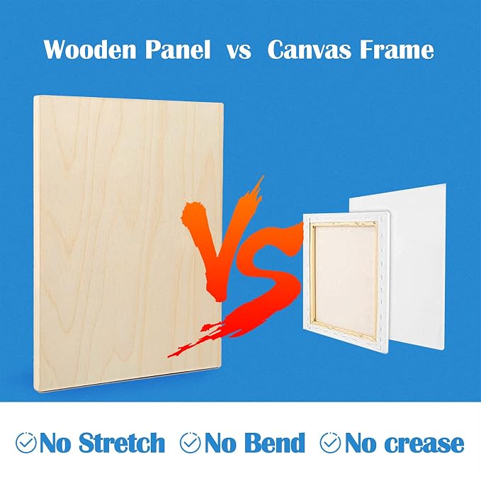 Falling in Art 2 Pack 12x16 Unfinished Birch Wood Panels Kit for Painting | Studio 3/4’’ Deep Wood Canvas, Cradle Boards for Acrylic Pouring, Art, Crafts, Epoxy Resin, Laser Engraving Cutting