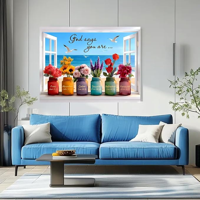 Wishful Window Paint by Numbers Kit for Adults Framed Canvas, Frameworkless