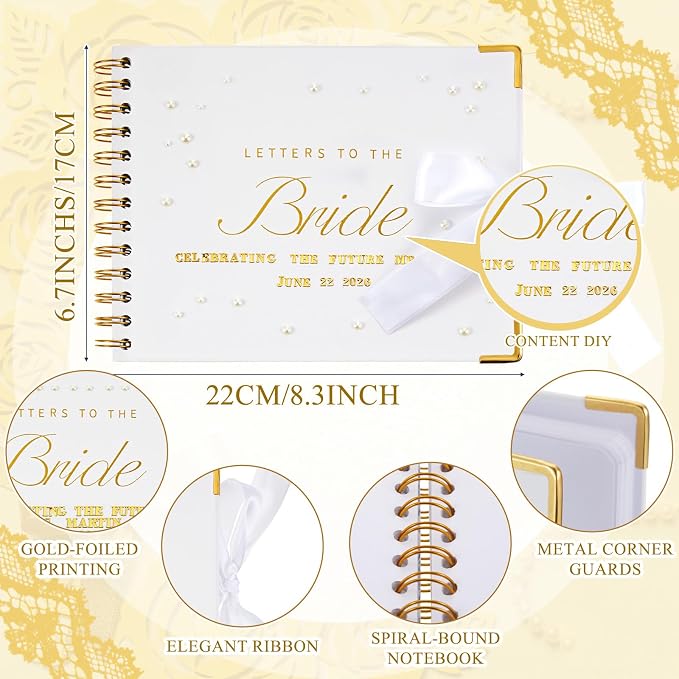 Letters to Bride Scrapbook,8.5 X 7 Inch,Classic,White