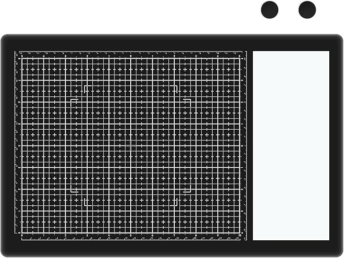 BAOFALI Magnetic Glass Craft Mat; 15.75"x10.24"Heat Resistant Glass Media Cutting Mat W/MagnetsGridlines and Measurements; for Cutting, Stamping, Mixed Media, Heat Embossing and Hot Glue Projects