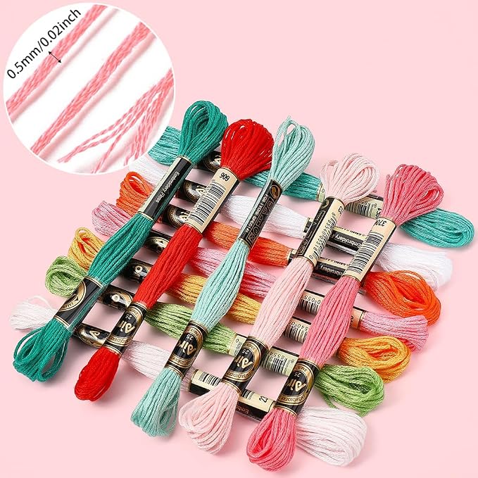 12 Skeins 105 Yards Orange Embroidery Floss Thread for Bracelet