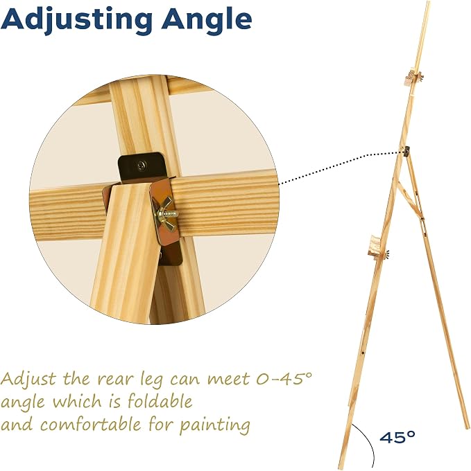 finenolo Wooden Easel Stand for Painting, 45" Adjustable Height Folding Art Easel for Canvas, Drawing, Wedding Signs & Posters, Ideal for Adults, Artists, Beginners, Students & Kids | Painting easel for canvas, drawing, wedding signs & posters, ideal f...