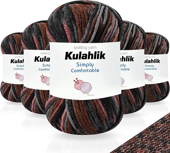 250g(5x50g) Acrylic Yarn for Crochet/Knitting, Colorful Gradient Yarn Thread, 5 Rolls Skeins, Perfect for Any Knitting Crochet and Crafts Mini Project
