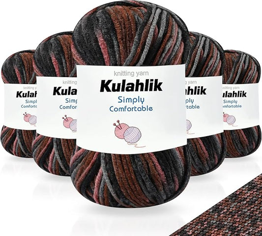 250g(5x50g) Acrylic Yarn for Crochet/Knitting, Colorful Gradient Yarn Thread, 5 Rolls Skeins, Perfect for Any Knitting Crochet and Crafts Mini Project