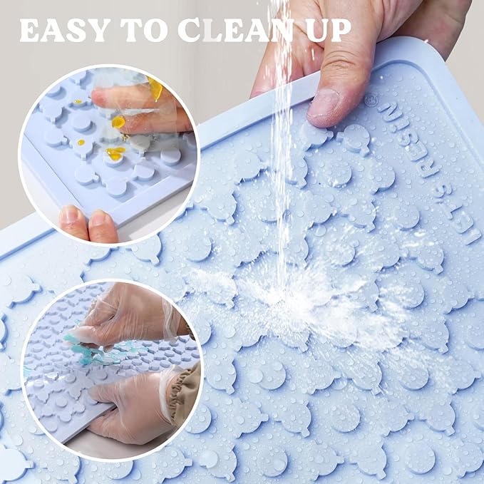 LET'S RESIN Premium Resin Collector Mat, 20" x 14"Large Easy Clean Silicone Mat for Crafts, Epoxy Resin,Placemat(Blue)