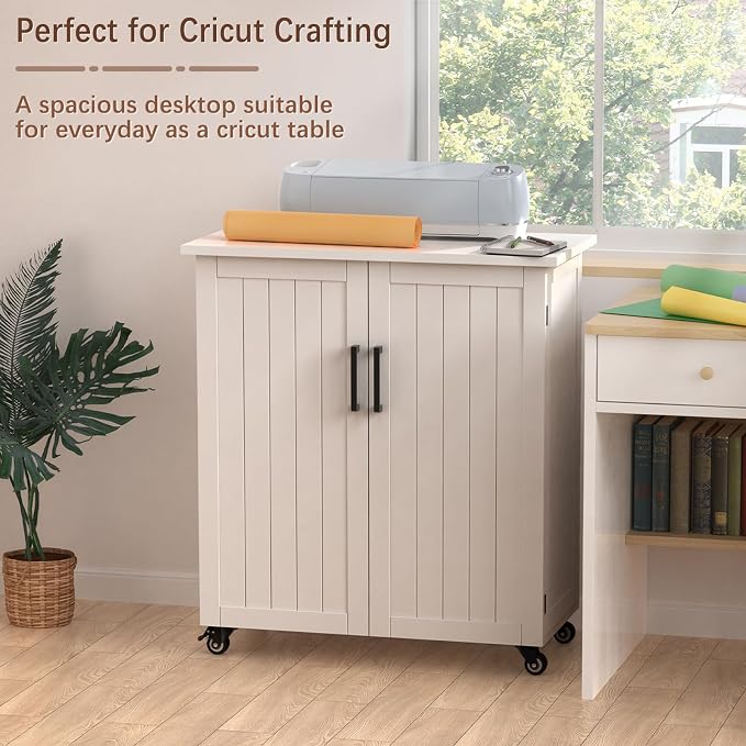 GDLF Craft Cart Compatible with Cricut, Rolling Storage Cabinet