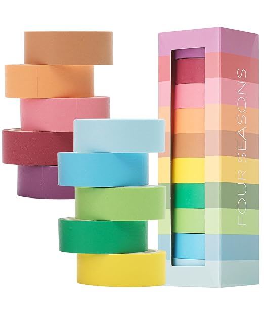 Mr. Pen- Washi Tape Set, 10 Rolls, 5.5 Yards/Roll | Washi Tape for Scrapbook Arts, Crafts, Journals and Planners, Four Seasons