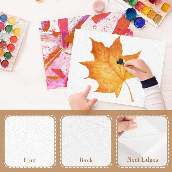150PCS 5.5x8.5 Watercolor Paper Bulk, 140lb/300g Cold Press Thick Water Color Paper Pad for Child Adult, White Art Paper for Drawing Painting Markers Gouache, Textured Cotton Paper Sheets