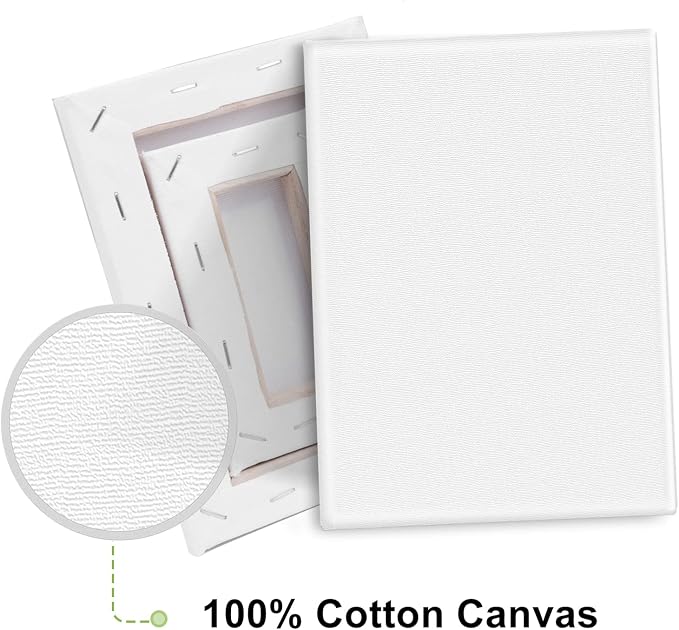 6Packs Mini Stretched Canvases for Painting with 3x5”, 4x4”, 4x6”, 5x5”, 5x7”, 6x6”, Painting Canvas for Oil & Acrylic Paint.